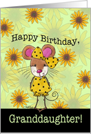 Happy Birthday for Granddaughter-Mouse and Sunflowers card