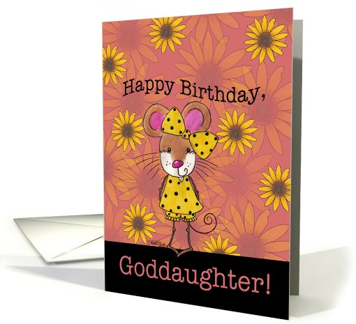 Happy Birthday for Goddaughter-Mouse and Sunflowers card (923832)