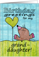 Happy Birthday for Granddaughter-Mole with Balloon card
