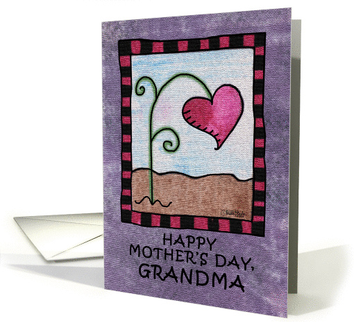 Happy Mother's Day for Grandma- Heart Flower card (924979)