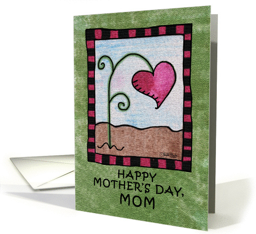 Happy Mother's Day for Mom- Heart Flower card (924981)