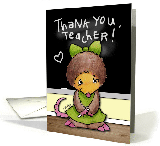 Thank You for Teacher- Mollie Mole at the Chalkboard card (925628)