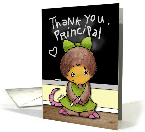 Thank You for Principal- Mollie Mole at the Chalkboard card (925636)