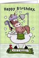 Happy Birthday for Friend-Horse Showered with Love card