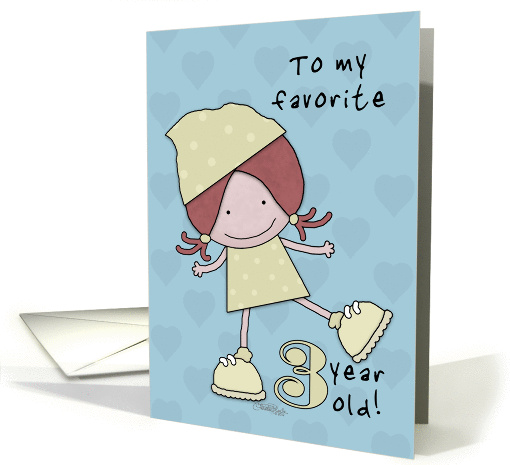 Happy Birthday for Three Year Old Girl- Leaping Girl card (925681)