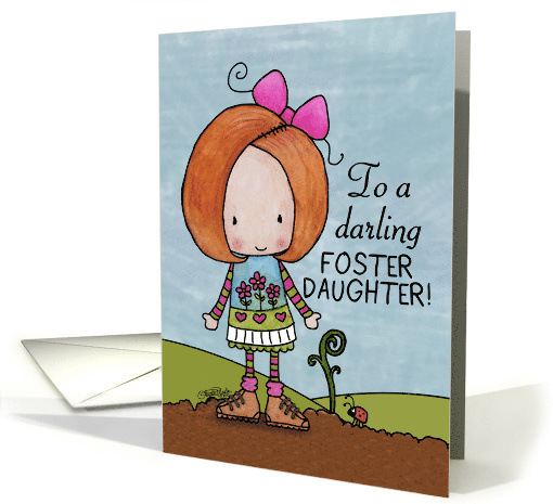 Happy Birthday for Foster Daughter Red Head and Sprout card (926925)