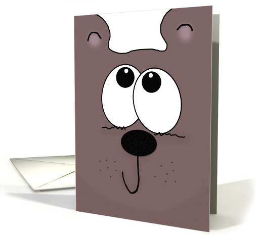 Belated Birthday Wish for Friend Bear in Mind Cartoon Bear Face card