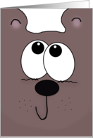 Belated Birthday Wish for Brother Bear in Mind Cartoon Bear Face card