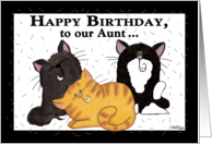 Happy Birthday to Our Aunt Three Shedding Cats card