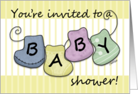 Baby Shower Invitation BABY Booties card