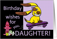 Birthday for Daughter Skateboarding Dog yEARS Fly By card
