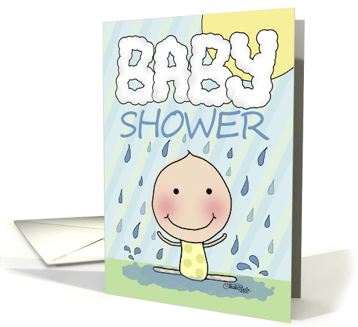Baby Shower Invitation BABY Rain CLoud card (938910)