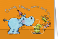 Happy Birthday for Cousin Hippo Makes a Wish card