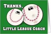 Thanks for Little League Coach Baseball Characters card