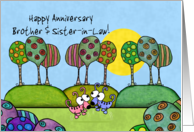 Happy Anniversary to Brother and his Wife-Whimsical Dogs and Trees card
