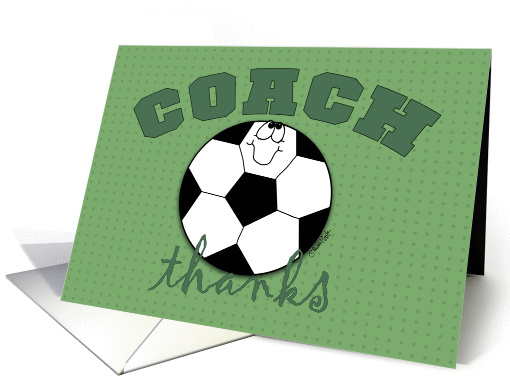 Thank You for Soccer/futbol Coach-Soccer Ball Character card (945515)