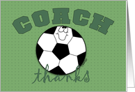 Thank You for Soccer/futbol Coach-Soccer Ball Character card