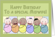 Happy Birthday for Midwife Newborn Babies card