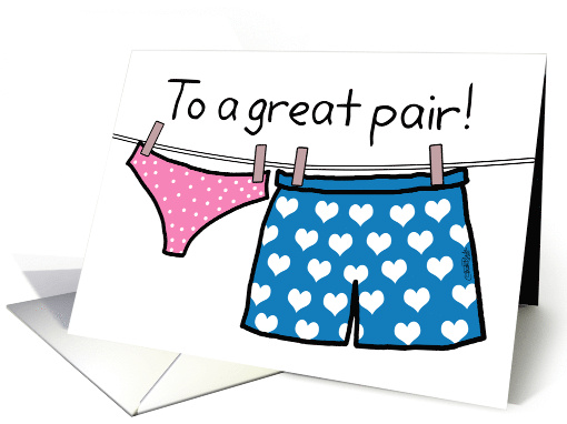 Happy Anniversary to Couple Men and Women's Underwear card (949191)