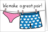 Happy Anniversary to Spouse-Men and Women’s Underwear card