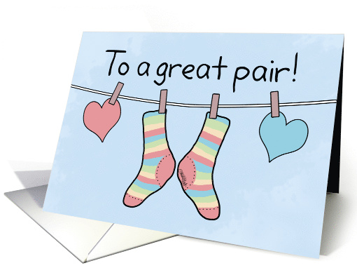 Happy Anniversary to Couple Pair of Socks To a Great Pair card