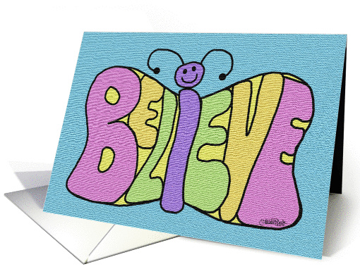 Encouragement-Butterfly with BELIEVE wings card (949312)