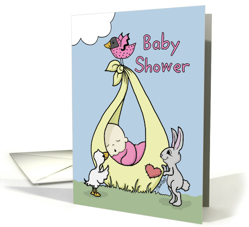 Baby Shower Invitation for Girl Baby Bundle with Animals card (951190)