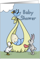 Baby Shower Invitation for Boy-Baby Bundle with Animals card