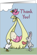 Thank You for Shower Gift Baby Bundle with Animals card