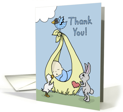 Thank You for Shower Gift for Boy-Baby Bundle with Animals card