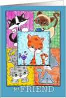 Happy Birthday for Friend Kitty Quilt Patches card