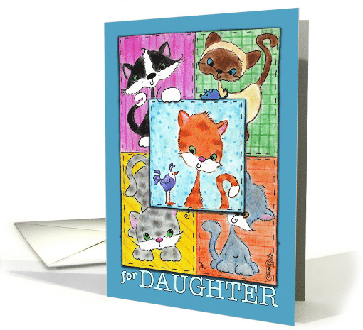 Happy Birthday for Daughter Kitty Quilt Patches card (952723)