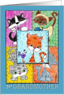 Happy Birthday for Grandmother Kitty Quilt Patches card