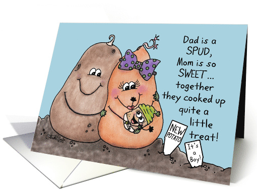 Congratulations on New Baby -Tater Tot and Potatoes card (952747)