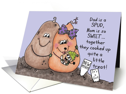 Congratulations on New Baby Girl- Tater Tot and Potatoes card (952753)