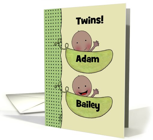 Customizable Congratulations Twins -Unisex-Peapod Babies... (954227)