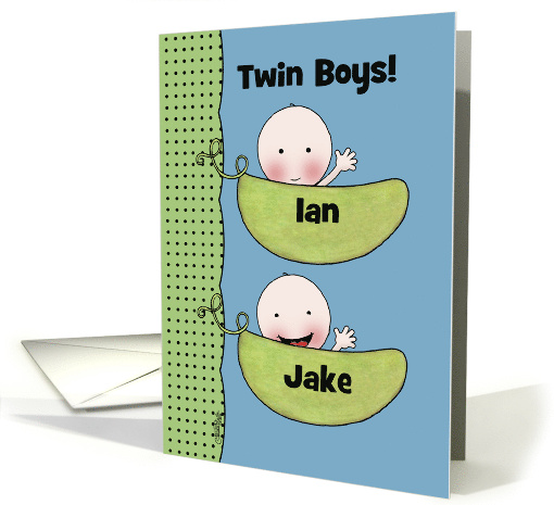 Customizable Congratulations on Twin Boys Peapod Babies... (954243)