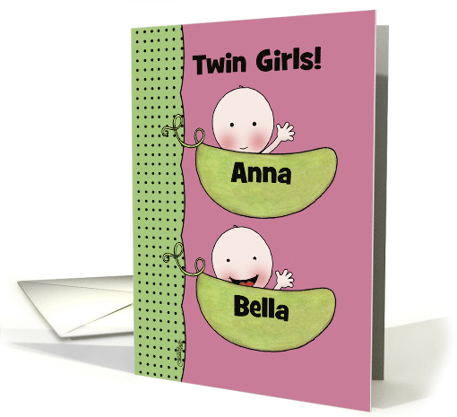 Customizable Congratulations Twin Girls Peapod Babies for... (954245)