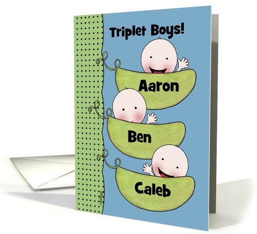 Customizable Congratulations Triplet Boys-Peapod Babies... (954273)