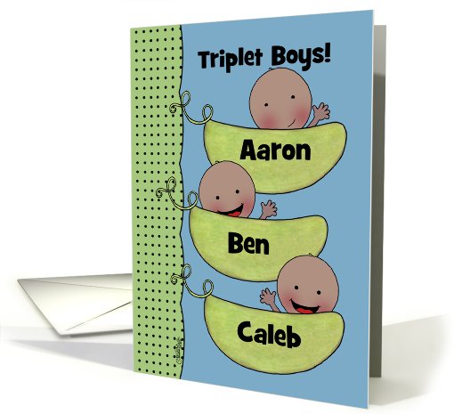 Customizable Congratulations Triplet Boys-Peapod Babies... (954279)