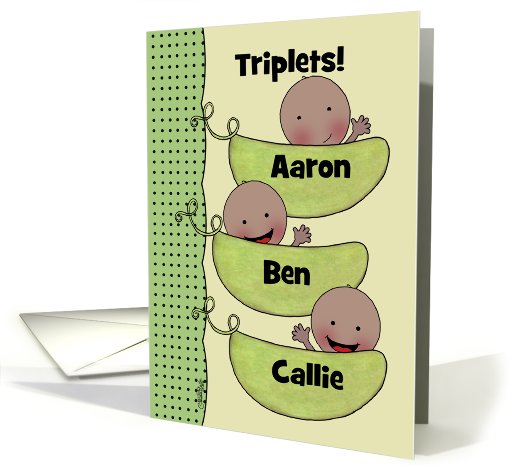 Customizable Congratulations Triplet-Unisex-Peapod Babies... (954321)