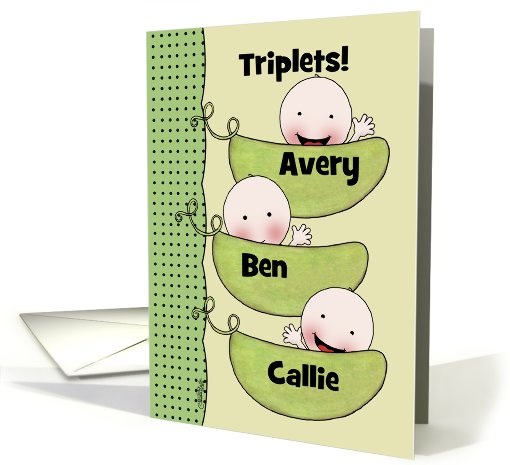 Customizable Congratulations Triplet-Unisex-Peapod Babies... (954691)