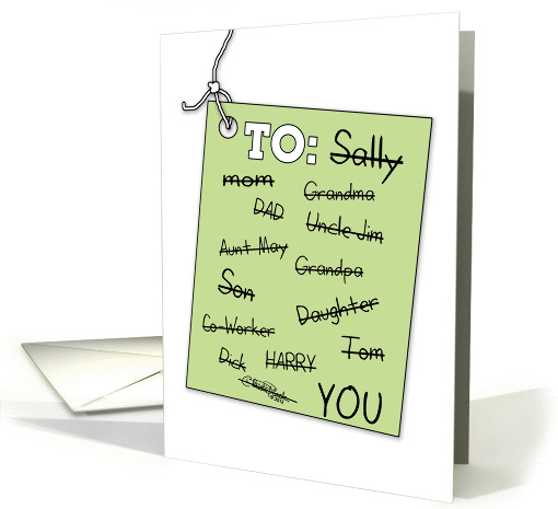 Regifting Day!-Gift Tag with Names Crossed Out card (966671)