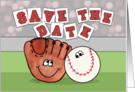 Wedding Save the Date -Catcher’s Mitt and Baseball card