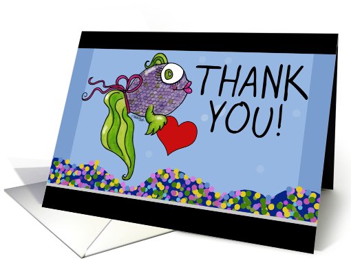 Thank You-Fish with Heart in Fish Tank card (978151)