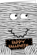 Happy Halloween Funny Mummy Face card