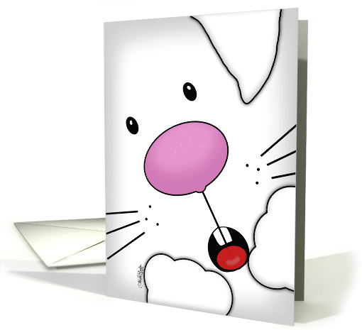 Belated Easter Birthday Up Close Bunny Face card (983893)