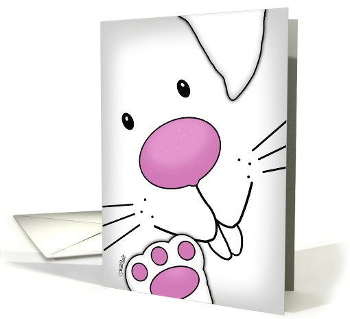 Happy Easter Birthday Up Close Bunny Face card (983903)
