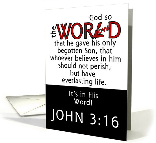 Birthday for Loved One-In His Word -John 3:16 Scripture card (993747)