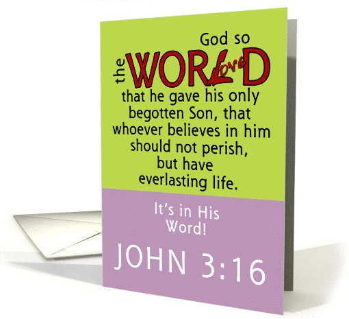 Happy Easter In His Word John 3:16 Scripture card (993749)